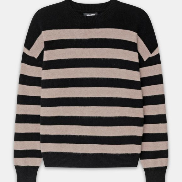 Nadaam Signature Cashmere Striped Crewneck Sweater - Picture 6 of 6